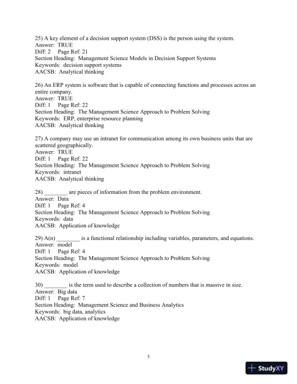 Test Bank for Introduction to Management Science, 13th Edition - Page 6 preview image