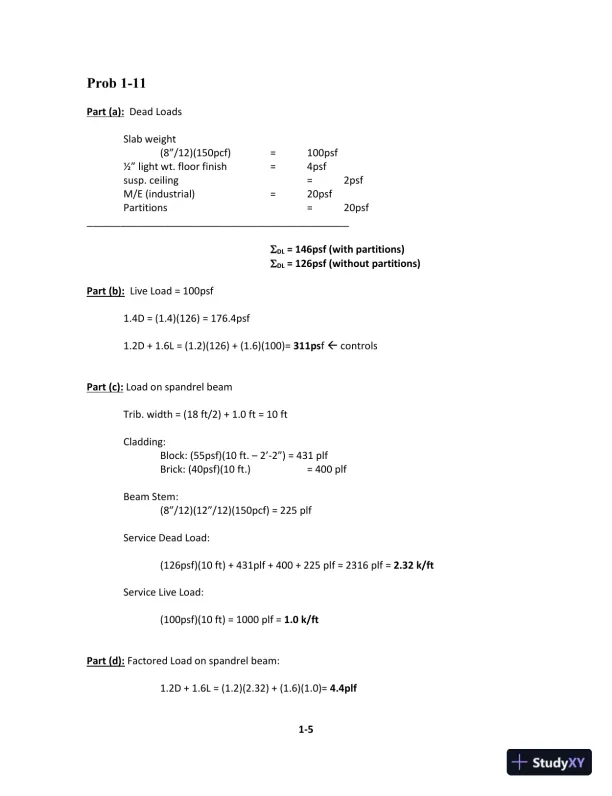 Reinforced Concrete Design, 9th Edition Solution Manual - Page 8 preview image