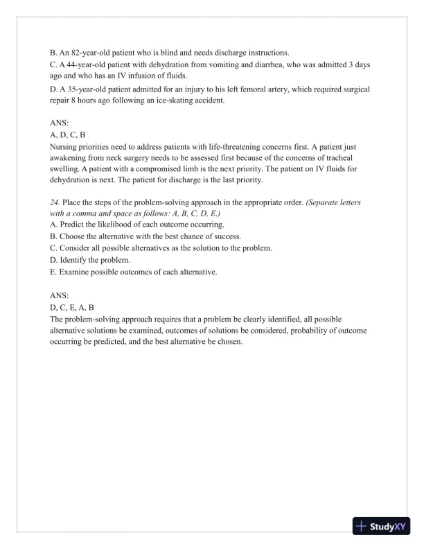 Test Bank for Critical Thinking, Clinical Reasoning, and Clinical Judgment: A Practical Approach, 7th Edition (Chapters 1-7) - Page 18 preview image