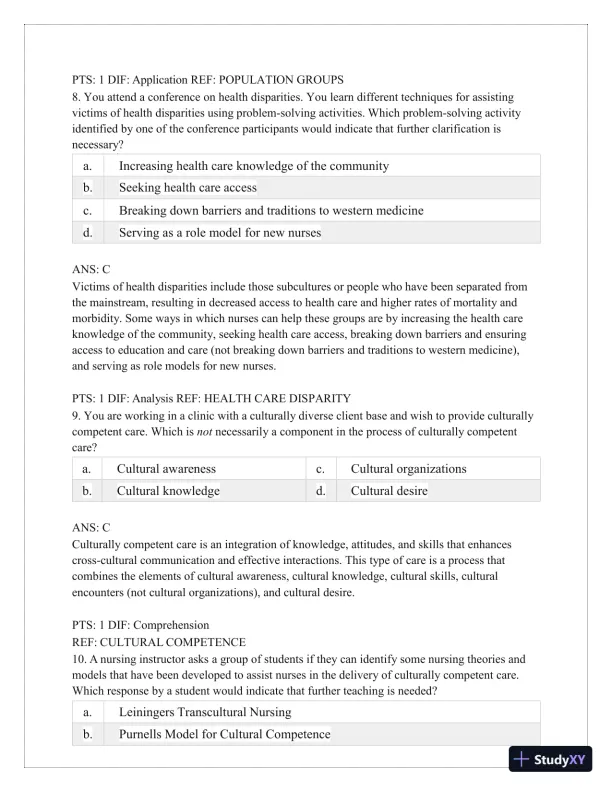 Test Bank for Critical Thinking, Clinical Reasoning, and Clinical Judgment: A Practical Approach, 7th Edition (Chapters 1-7) - Page 22 preview image