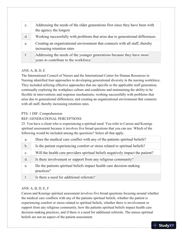 Test Bank for Critical Thinking, Clinical Reasoning, and Clinical Judgment: A Practical Approach, 7th Edition (Chapters 1-7) - Page 29 preview image