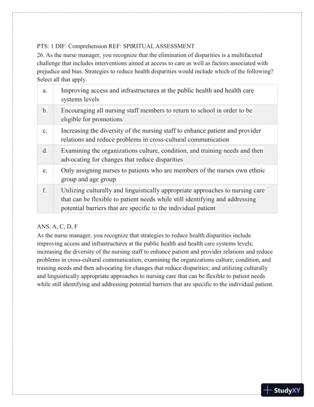 Test Bank for Critical Thinking, Clinical Reasoning, and Clinical Judgment: A Practical Approach, 7th Edition (Chapters 1-7) - Page 30 preview image