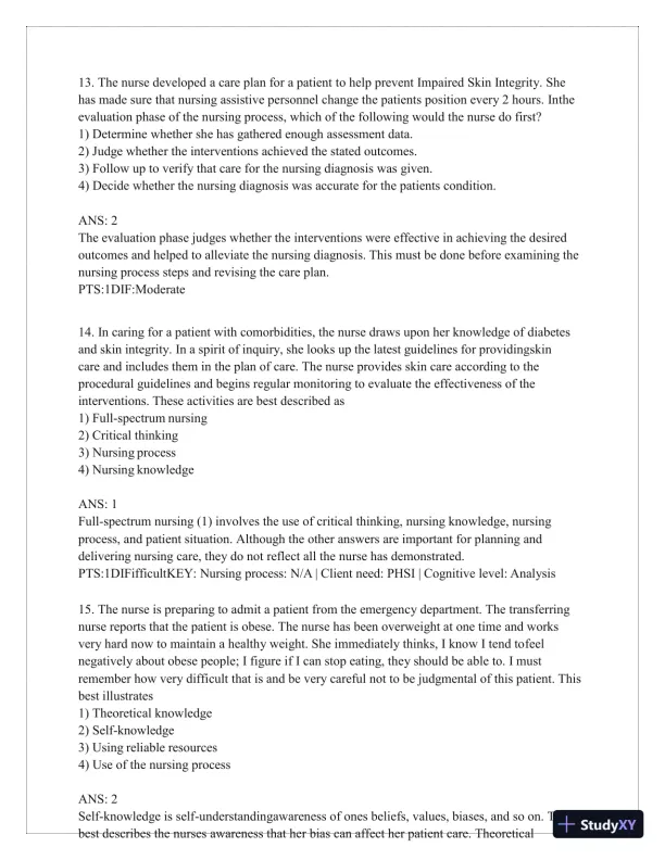 Test Bank for Critical Thinking, Clinical Reasoning, and Clinical Judgment: A Practical Approach, 7th Edition (Chapters 1-7) - Page 8 preview image