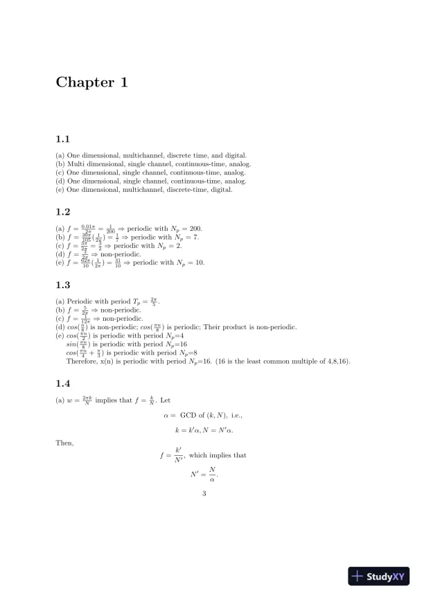 Solution Manual For Digital Signal Processing, 4th Edition - Page 1 preview image