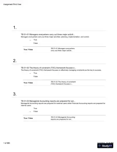 Introduction To Managerial Accounting With Connect With Smartbook, 4th Edition Test Bank - Page 1 preview image