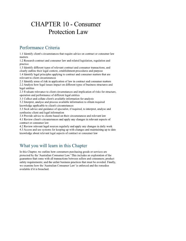 Contract and Consumer Protection Law - Page 1 preview image