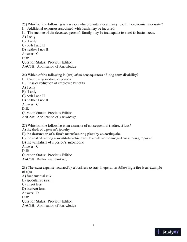 Test Bank for Principles Of Risk Management And Insurance, 14th Edition - Page 8 preview image