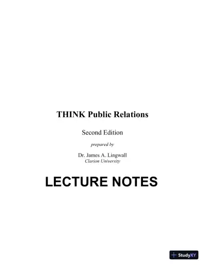 Revision Notes for THINK Public Relations, 2nd Edition - Page 1 preview image