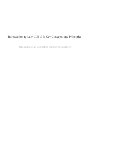 Introduction to Law and Key Concepts and Principle - Page 1 preview image