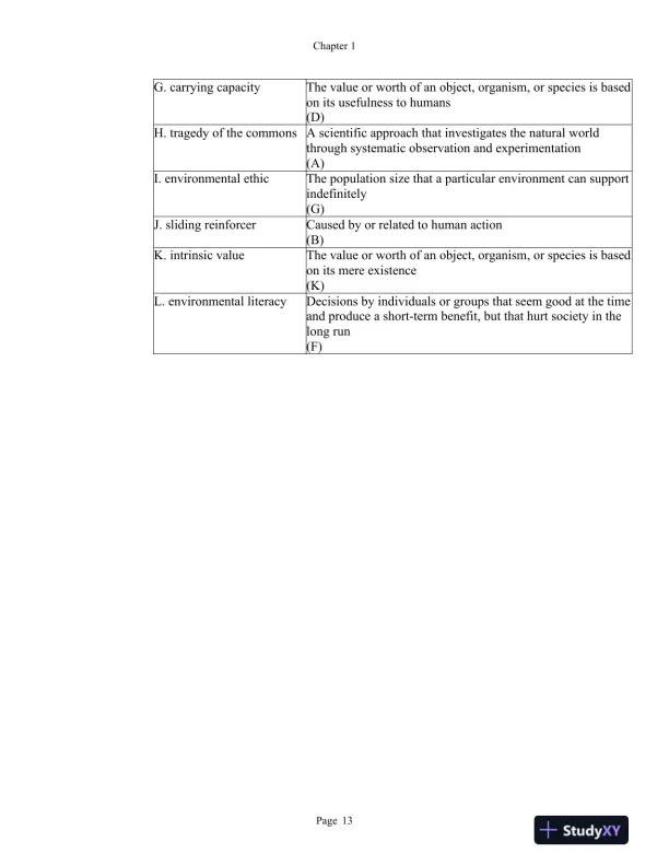 Environmental Science for a Changing World First Canadian Edition Test Bank - Page 14 preview image