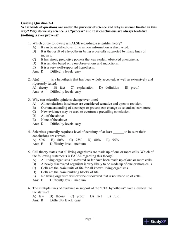 Environmental Science for a Changing World First Canadian Edition Test Bank - Page 15 preview image