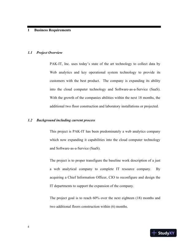 CIS 499 Business Requirements - Page 5 preview image