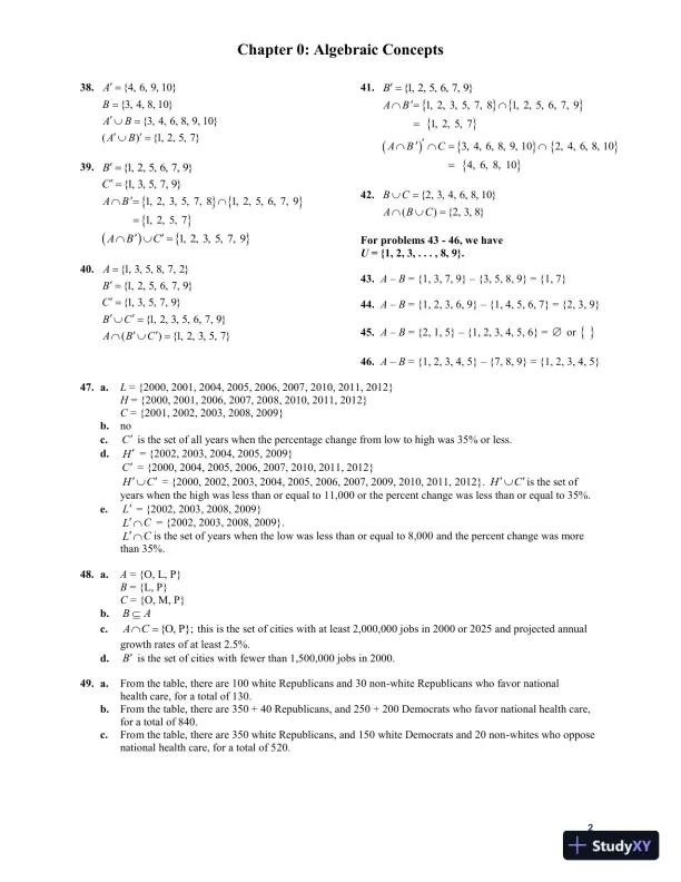 Mathematical Applications For The Management, Life, And Social Sciences, 11th Edition Solution Manual - Page 3 preview image