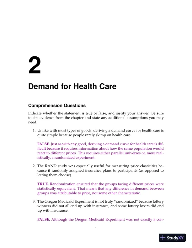 Solution Manual For Health Economics, 2013th Edition - Page 1 preview image