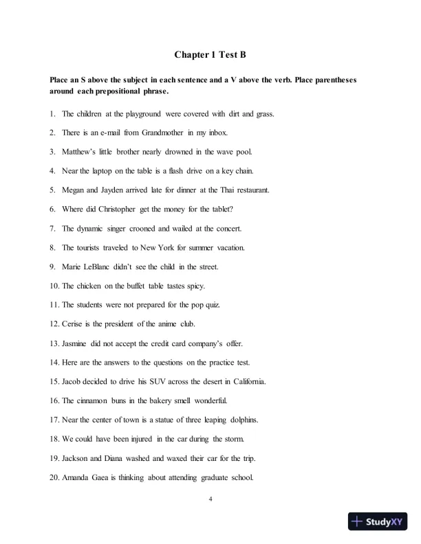 Test Bank for Along These Lines: Writing Sentences and Paragraphs, 7th Edition - Page 8 preview image