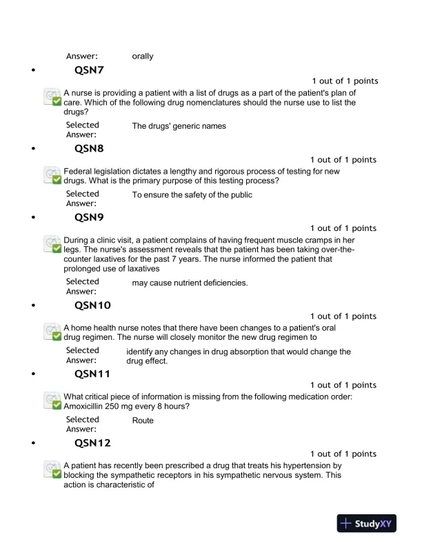 2023-2024 NURS676 Pharmacology Midterm Exam With Answers (100 Solved Questions) - Page 3 preview image