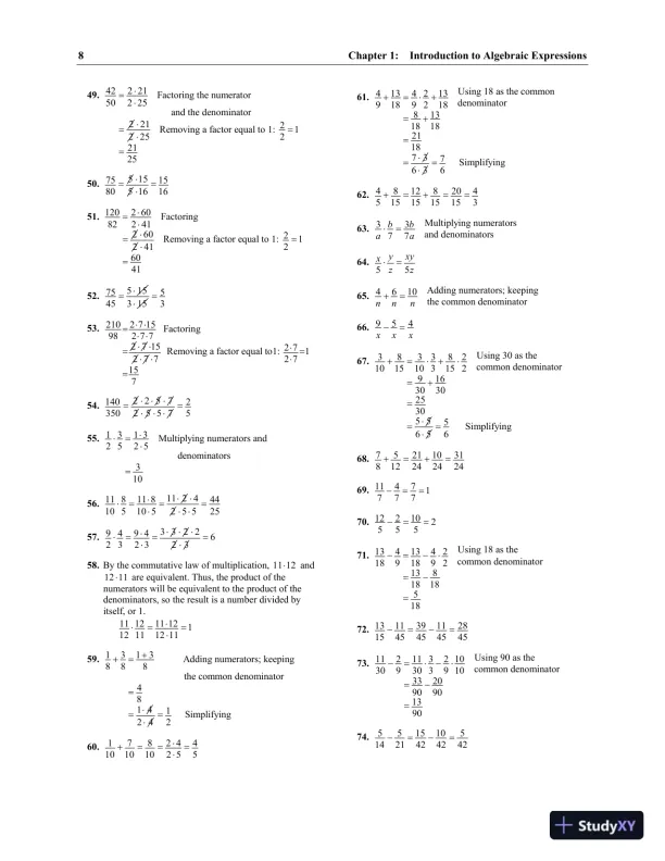 Solution Manual for Elementary and Intermediate Algebra Concepts and Applications, 7th Edition - Page 11 preview image