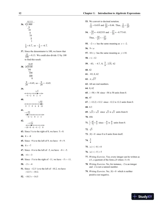 Solution Manual for Elementary and Intermediate Algebra Concepts and Applications, 7th Edition - Page 15 preview image