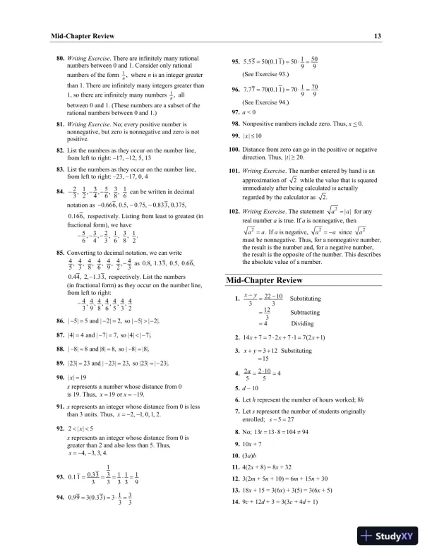 Solution Manual for Elementary and Intermediate Algebra Concepts and Applications, 7th Edition - Page 16 preview image