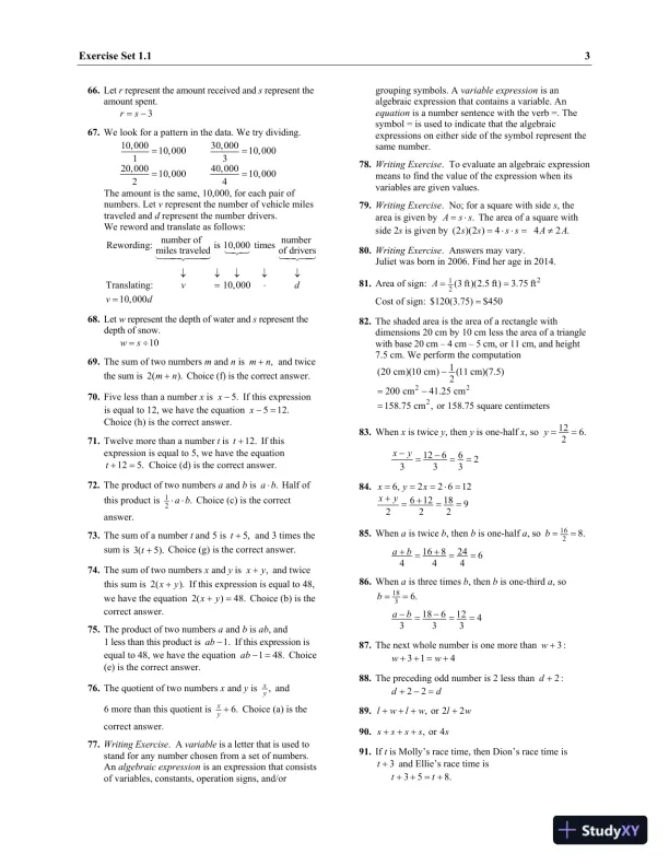 Solution Manual for Elementary and Intermediate Algebra Concepts and Applications, 7th Edition - Page 6 preview image