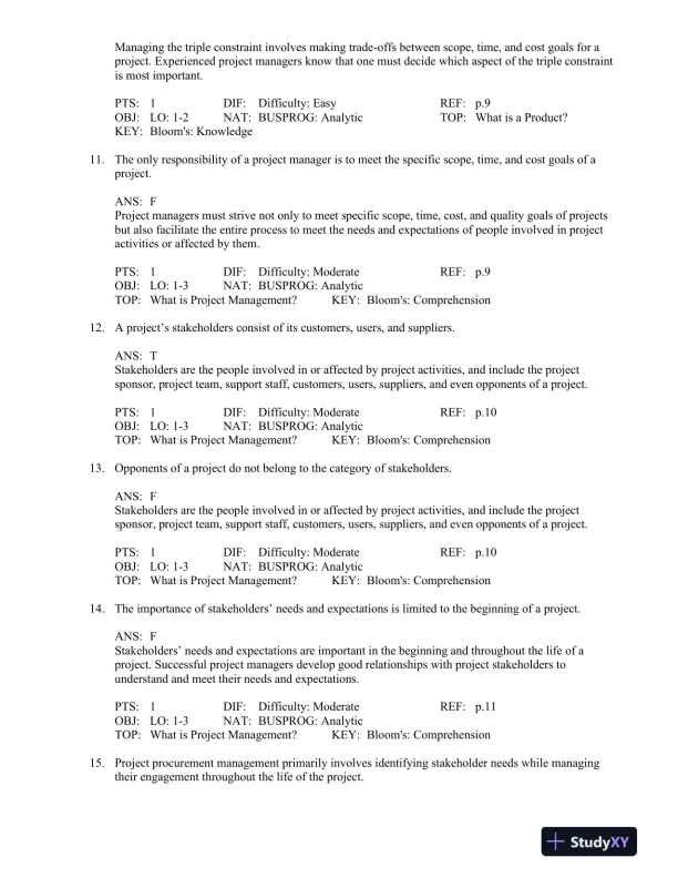 Test Bank For Information Technology Project Management, 7th Edition - Page 4 preview image