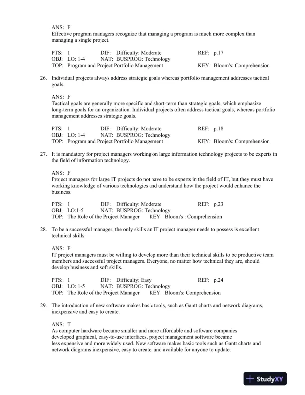 Test Bank For Information Technology Project Management, 7th Edition - Page 7 preview image