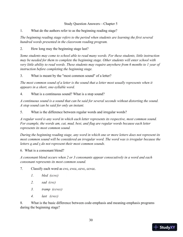 Solution Manual for Direct Instruction Reading, 3rd Edition - Page 30 preview image