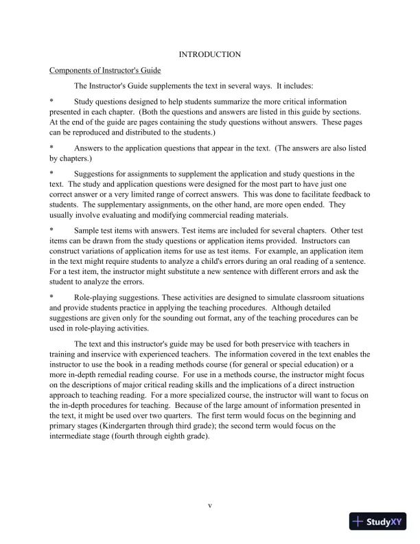 Solution Manual for Direct Instruction Reading, 3rd Edition - Page 5 preview image