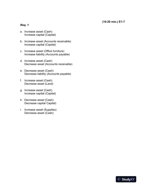 Accounting, 7th Edition Solution Manual - Page 10 preview image