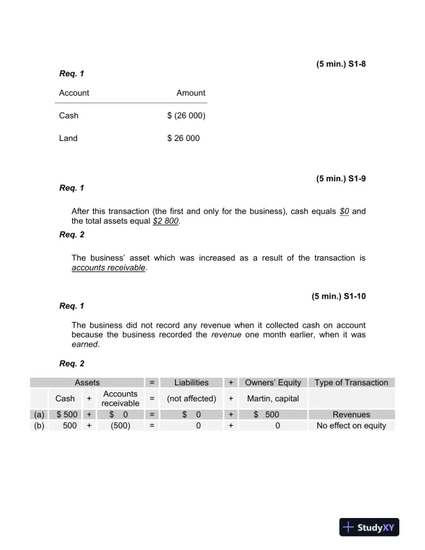 Accounting, 7th Edition Solution Manual - Page 5 preview image