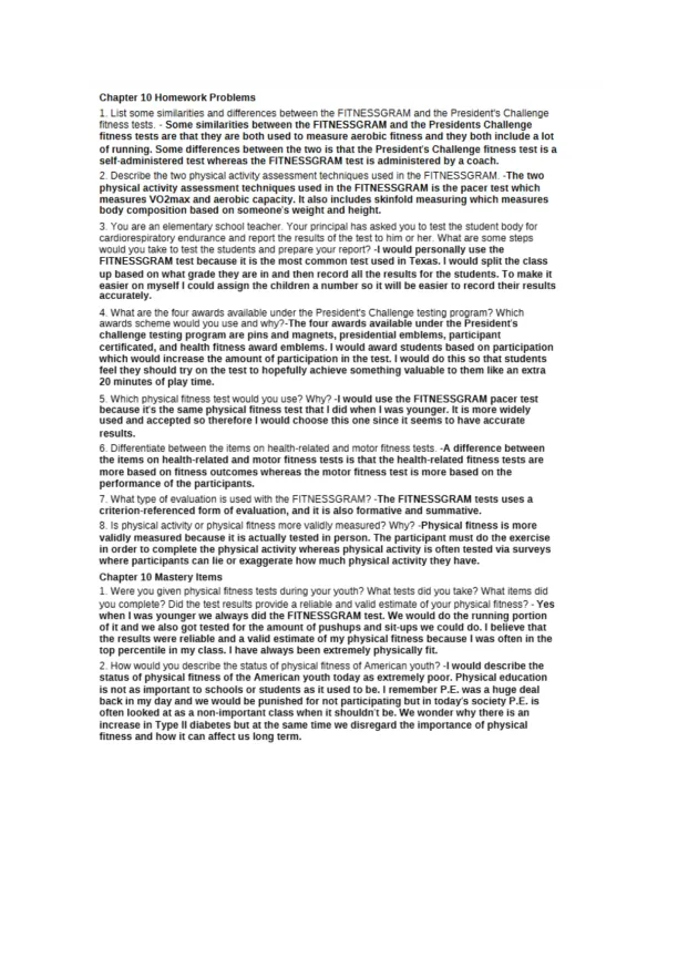 Comparing FITNESSGRAM and President's Challenge Fi - Page 1 preview image
