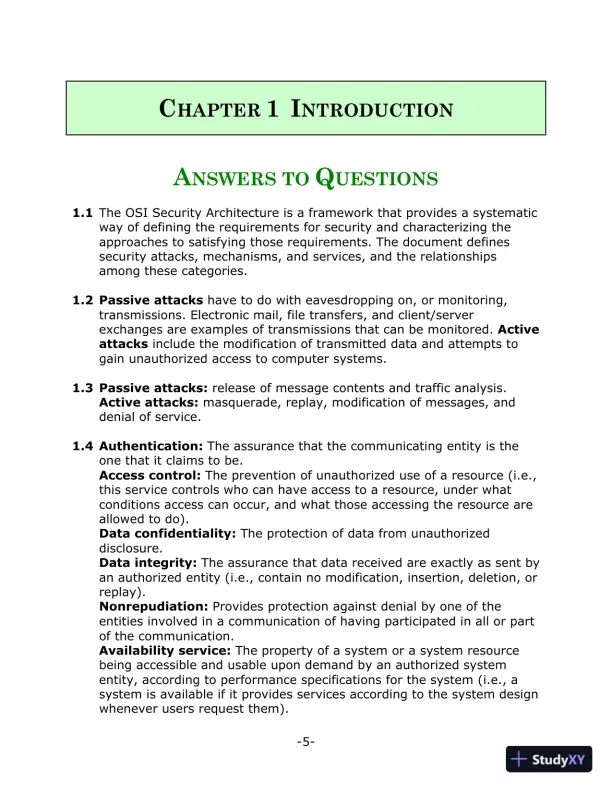 Solution Manual for Network Security Essentials: Applications and Standards, 6th Edition - Page 4 preview image