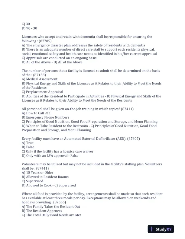 2023 RCFE Gerontology Practice Exam With Answers (102 Solved Questions) - Page 5 preview image