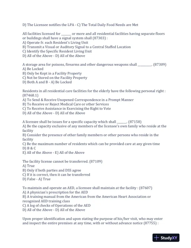 2023 RCFE Gerontology Practice Exam With Answers (102 Solved Questions) - Page 6 preview image