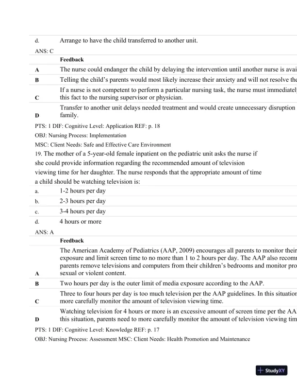 Test Bank For Maternal-Child Nursing, 4th Edition - Page 11 preview image