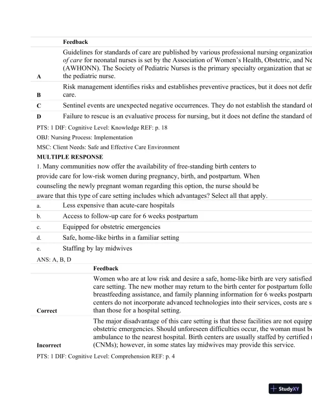Test Bank For Maternal-Child Nursing, 4th Edition - Page 14 preview image