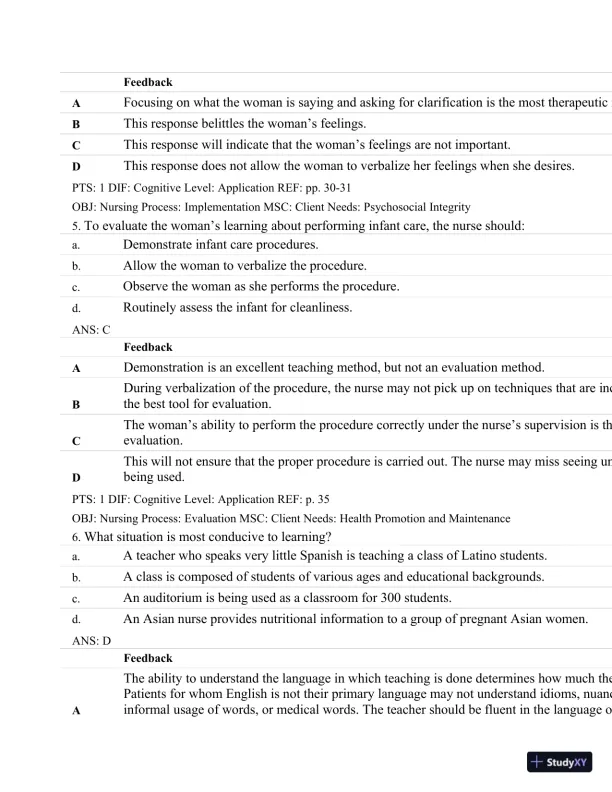 Test Bank For Maternal-Child Nursing, 4th Edition - Page 18 preview image