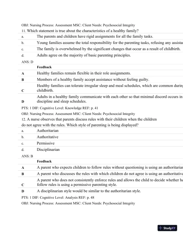 Test Bank For Maternal-Child Nursing, 4th Edition - Page 30 preview image