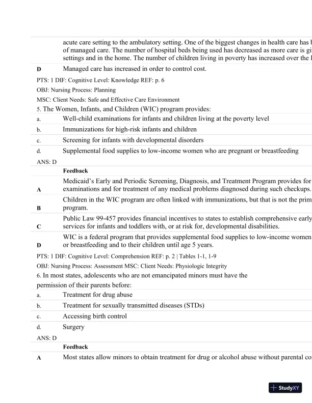 Test Bank For Maternal-Child Nursing, 4th Edition - Page 4 preview image