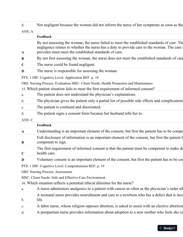 Test Bank For Maternal-Child Nursing, 4th Edition - Page 9 preview image
