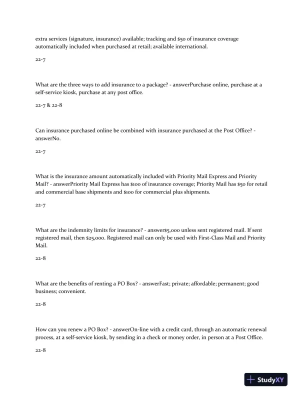 USPS Marketing Sales and Services Associate Training With Answers (147 Solved Questions) - Page 7 preview image