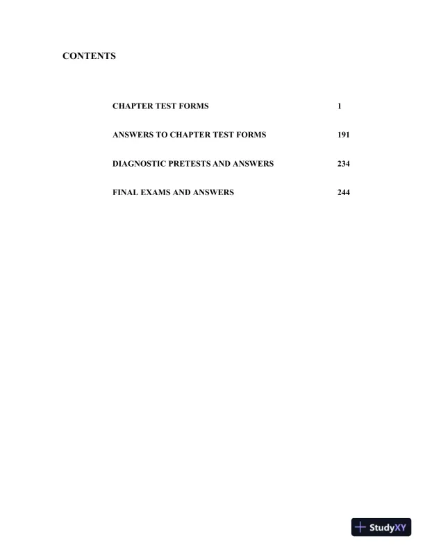 Test Bank For Essentials of College Algebra, 12th Edition - Page 1 preview image
