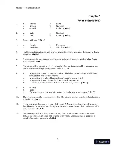Solution Manual For Statistical Techniques In Business And Economics, 16th Edition - Page 1 preview image