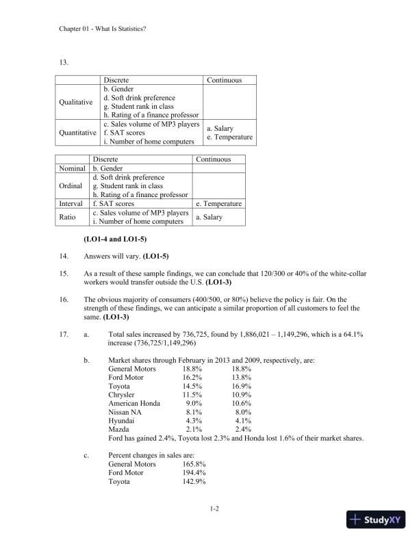 Solution Manual For Statistical Techniques In Business And Economics, 16th Edition - Page 3 preview image