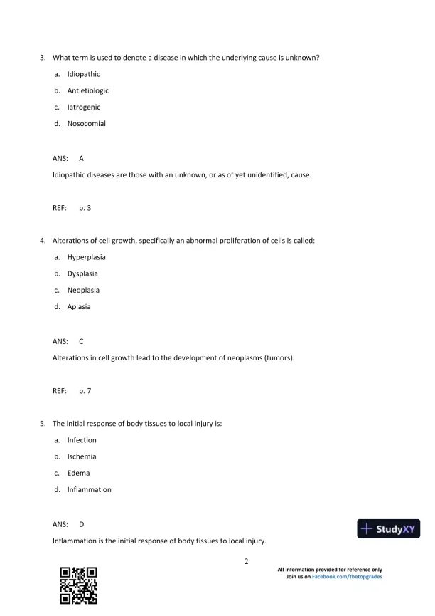 Comprehensive Radiographic Pathology 5th Edition Test Bank - Page 3 preview image