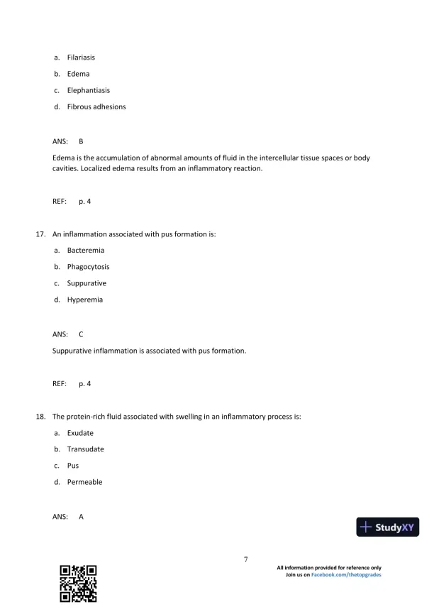 Comprehensive Radiographic Pathology 5th Edition Test Bank - Page 8 preview image
