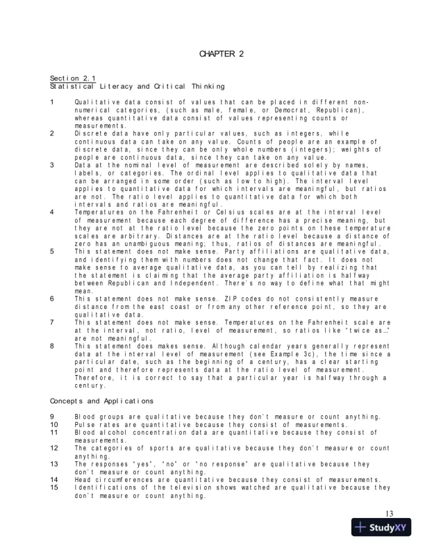 Solution Manual for Statistical Reasoning for Everyday Life, 5th Edition - Page 16 preview image
