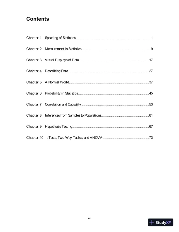 Solution Manual for Statistical Reasoning for Everyday Life, 5th Edition - Page 3 preview image