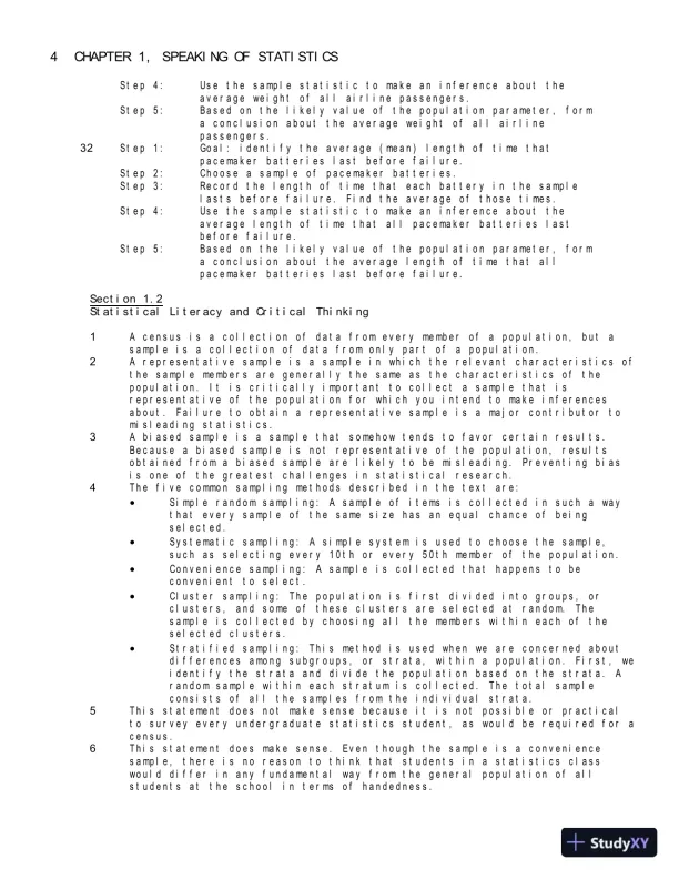 Solution Manual for Statistical Reasoning for Everyday Life, 5th Edition - Page 7 preview image