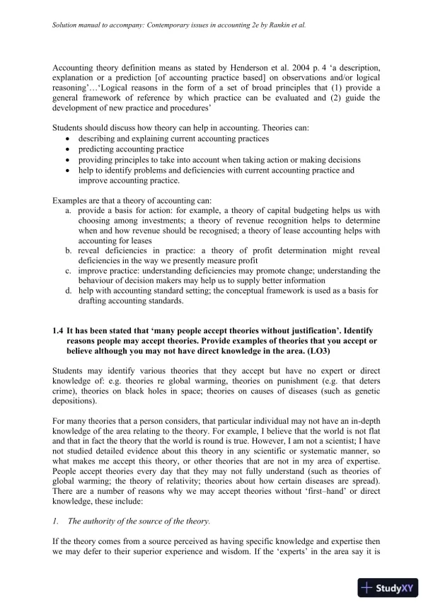 Solution Manual for Contemporary Issues in Accounting, 2nd Edition - Page 10 preview image